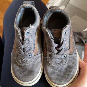 Grey/blue slip on vans